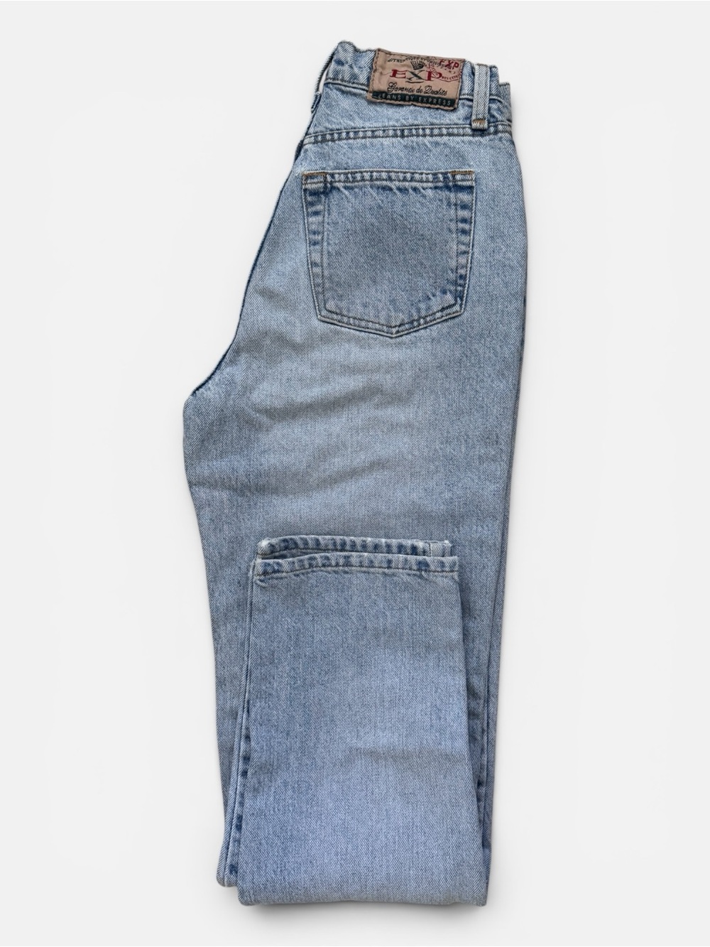 VTG 90s Express EXP High Rise Mom Jeans Size 3/4 (27) Light Wash Button Fly